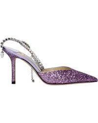 Jimmy Choo - Saeda Sandals Glitter - Lyst