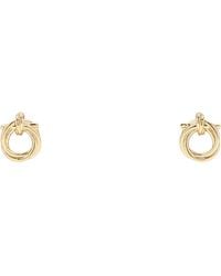 Ferragamo - Salvatore Metal Twisted Gancini Earrings - Lyst