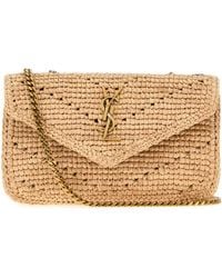 Saint Laurent - Raffia Mini Loulou Shoulder Bag - Lyst