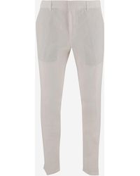BOSS - Linen Canvas Pants - Lyst