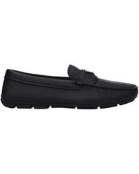 Prada - Mannens Leren Zwarte Loafers - Lyst