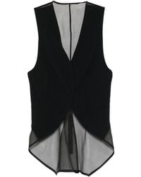 Emporio Armani - Sheer Panel Waistcoat - Lyst