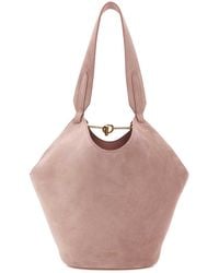 KHAITE - Pink Suede Mini Lotus Shoulder Bag - Lyst