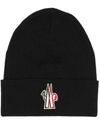 Moncler - Wool Beanie With Logo - Lyst