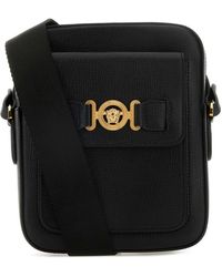 Versace - Black Leder Medusa Biggie Crossbody Tasche - Lyst