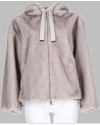 Herno - Faux Fur Hooded Zip Jacket - Lyst