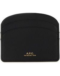 A.P.C. - Demi Lune Hammered Leather Cardholder - Lyst