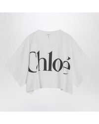 Chloé - Boxy T-Shirt With Logo Print - Lyst