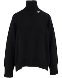 Fabiana Filippi - High-Neck Cropped Merino Wool Sweater - Lyst