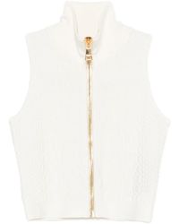 Balmain - High-Neck Zip-Up Top - Lyst