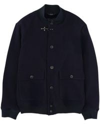 Fay - Wool-Blend Button Front Knit Jacket - Lyst