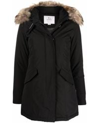 Woolrich - Parka À Capuche Bordée De Fourrure - Lyst