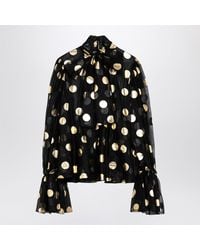 Dolce & Gabbana - Dolce&Gabbana Silk Organza Lamã Polka Dot Blouse - Lyst
