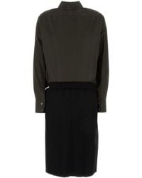 Maison Margiela - Two-Tone Poplin And Wool Shirt Dress - Lyst
