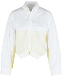 MM6 by Maison Margiela - Mirror Effect Cotton Poplin Shirt - Lyst