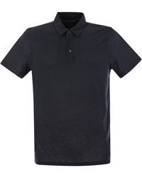 Majestic - Linen Short Sleeved Polo Shirt - Lyst