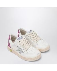 Golden Goose - Leather Ball Star Sneakers With/ Glitter - Lyst