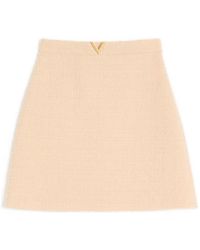 Valentino - Vlogo Signature Wool Skirt - Lyst
