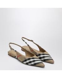Burberry - Ballerine Slingback Birdie Check - Lyst