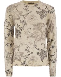 Herno - Wool Jumper With Floral Pattern - Lyst