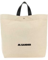 Jil Sander - Sand Canvas Flat Shopping Bag - Lyst