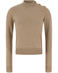 Balmain - Suéter de botón de cachemir eco de - Lyst