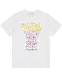 Ganni - T-Shirt Met Print - Lyst
