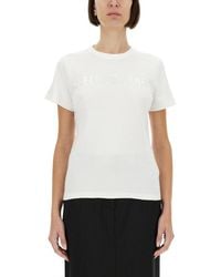 Helmut Lang - Fitted Cotton T-Shirt With Embossed Lettering - Lyst