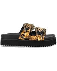 Versace Jeans Couture - Chain-Detail Platform Slide Sandals - Lyst