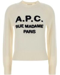 A.P.C. - Ivory Wool Alissa Sweater - Lyst