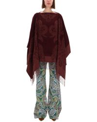 Etro - Wool Poncho - Lyst