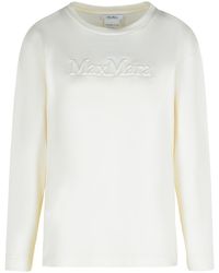 Max Mara - 'berma' Sweatshirt In Witte Zijde En Katoen - Lyst