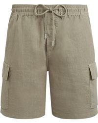 Vilebrequin - Linen Bermuda Shorts With Drawstring And Cargo Pockets - Lyst