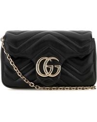 Gucci - Leather Mini Gg Marmont Shoulder Bag - Lyst