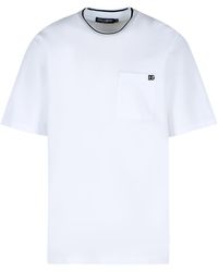 Dolce & Gabbana - Wit Katoenen Piquet T -shirt - Lyst