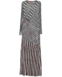 Missoni - Long Striped Dress Embellished With Sequins - Lyst