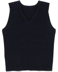 Homme Plissé Issey Miyake - Gilet Scollo V Plissé- Uomo - Lyst