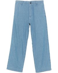 Emporio Armani - Hellblaue Baumwollhosen - Lyst