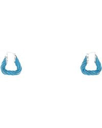 Bottega Veneta - Light- Nappa Leather And 925 Twist Triangle Earrings - Lyst