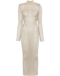 Self-Portrait - Lurex Knitted Maxi Dress - Lyst