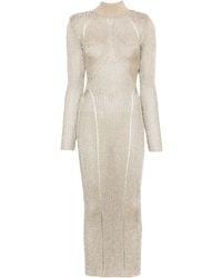 Self-Portrait - Lurex Gebreide Maxi-Jurk - Lyst