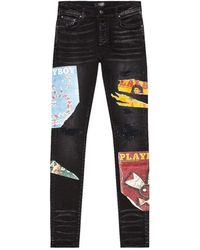 Amiri - Baumwoll-Jeans aus bedrucktem Denim - Lyst