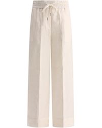Peserico - Wide Linen Trousers - Lyst