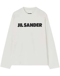 Jil Sander - Overhemd Met Lange Mouwen En Logoprint - Lyst
