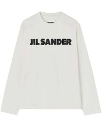 Jil Sander - Long Sleeved Shirt With Logo Print - Lyst
