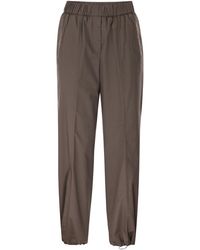 Peserico - Loose-Fitting Stretch Cotton Trousers With Elasticated Waistband - Lyst