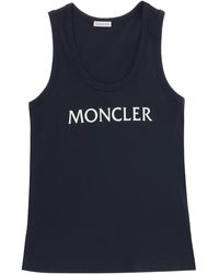 Moncler - CANOTTA A COSTINE CON STAMPA LOGO - Lyst