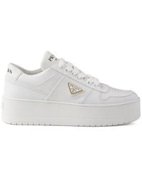 Prada - Downtown Bold Leather Sneakers - Lyst