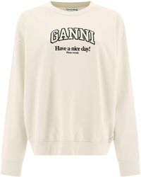 Ganni - "Hab einen schönen Tag" Sweatshirt - Lyst