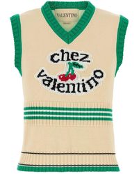 Valentino Garavani - Cream Cotton Vest - Lyst